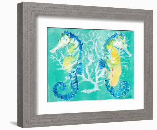 Seahorses on Coral-Julie DeRice-Framed Art Print