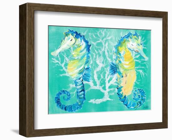 Seahorses on Coral-Julie DeRice-Framed Art Print