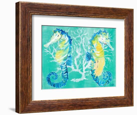 Seahorses on Coral-Julie DeRice-Framed Art Print