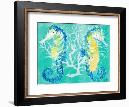 Seahorses on Coral-Julie DeRice-Framed Art Print