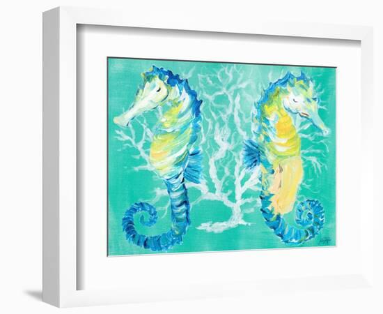 Seahorses on Coral-Julie DeRice-Framed Art Print