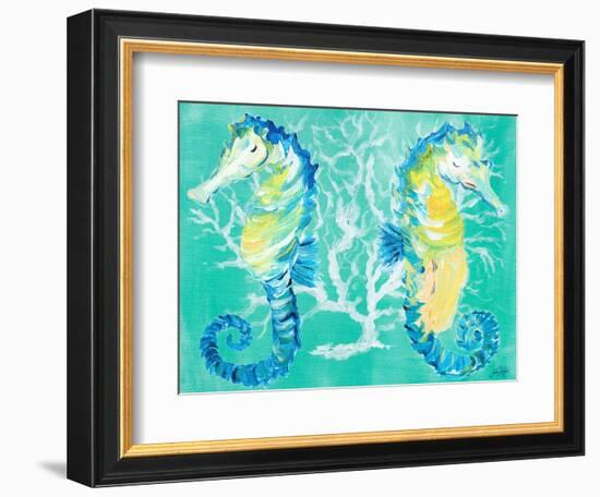 Seahorses on Coral-Julie DeRice-Framed Art Print