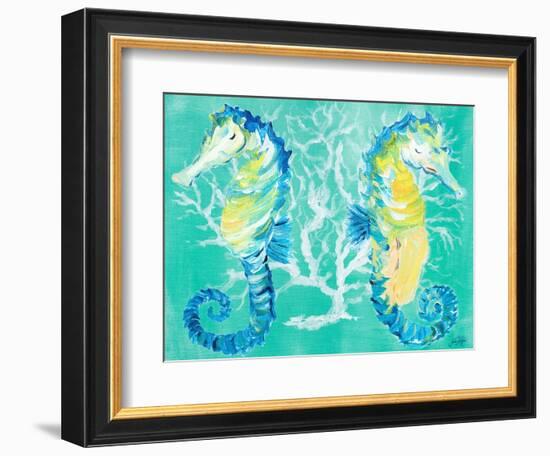 Seahorses on Coral-Julie DeRice-Framed Premium Giclee Print