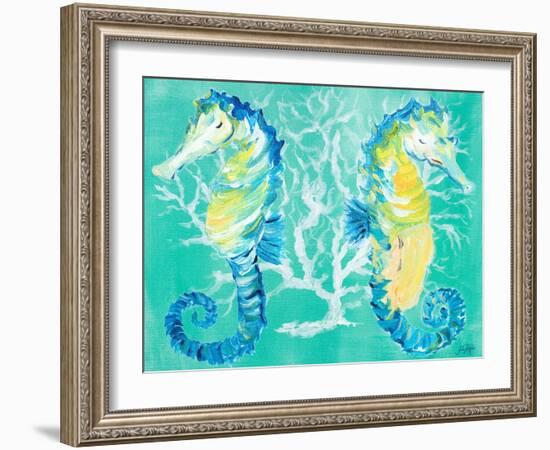 Seahorses on Coral-Julie DeRice-Framed Art Print