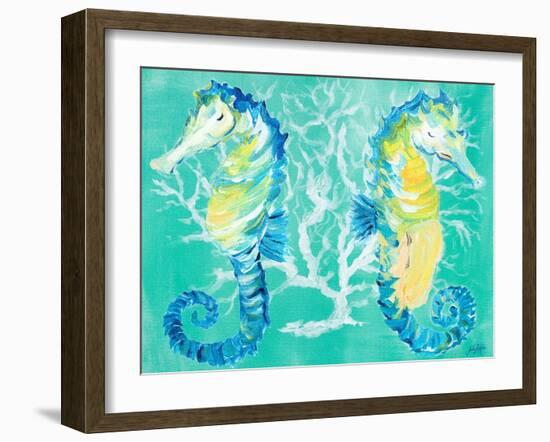 Seahorses on Coral-Julie DeRice-Framed Art Print
