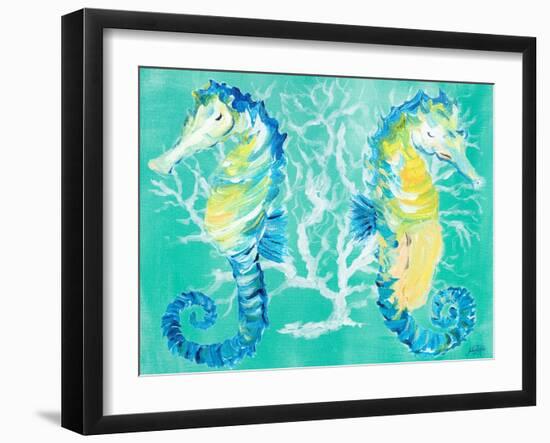 Seahorses on Coral-Julie DeRice-Framed Art Print