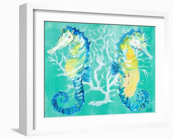 Seahorses on Coral-Julie DeRice-Framed Art Print