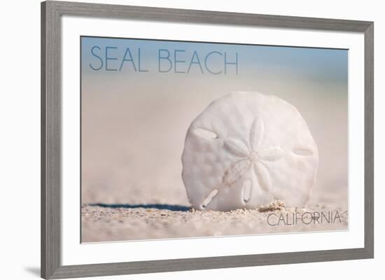 Seal Beach, California - Sand Dollar and Beach-Lantern Press-Framed Art Print