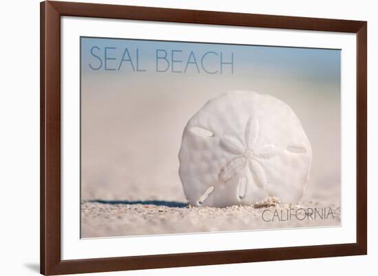 Seal Beach, California - Sand Dollar and Beach-Lantern Press-Framed Art Print