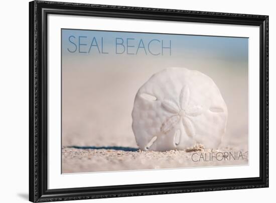 Seal Beach, California - Sand Dollar and Beach-Lantern Press-Framed Art Print