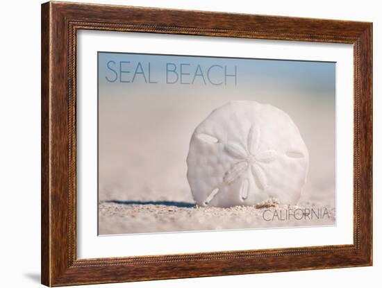 Seal Beach, California - Sand Dollar and Beach-Lantern Press-Framed Art Print