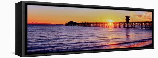 Seal Beach Pier at Sunset, Seal Beach, Orange County, California, USA-null-Framed Premier Image Canvas