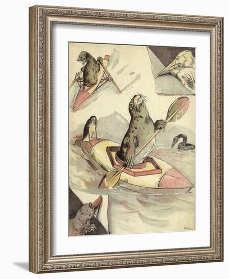 Seal Canooing-Richard Andre-Framed Giclee Print