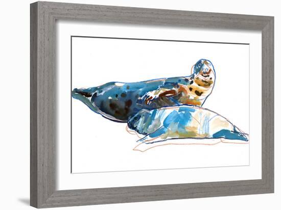 Seal mother, 2022 (mixed media on paper)-Mark Adlington-Framed Giclee Print