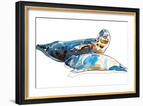 Seal mother, 2022 (mixed media on paper)-Mark Adlington-Framed Giclee Print