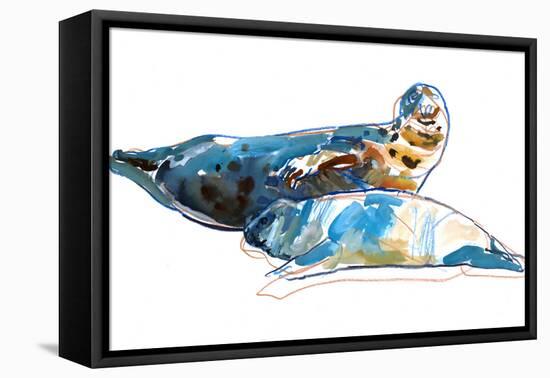 Seal mother, 2022 (mixed media on paper)-Mark Adlington-Framed Premier Image Canvas