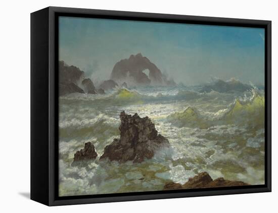 Seal Rock, California, C.1872 (Oil on Paper Laid down on Canvas)-Albert Bierstadt-Framed Premier Image Canvas