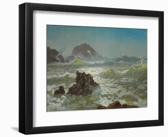 Seal Rock, California, C.1872 (Oil on Paper Laid down on Canvas)-Albert Bierstadt-Framed Giclee Print