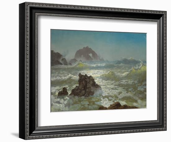 Seal Rock, California, C.1872 (Oil on Paper Laid down on Canvas)-Albert Bierstadt-Framed Giclee Print