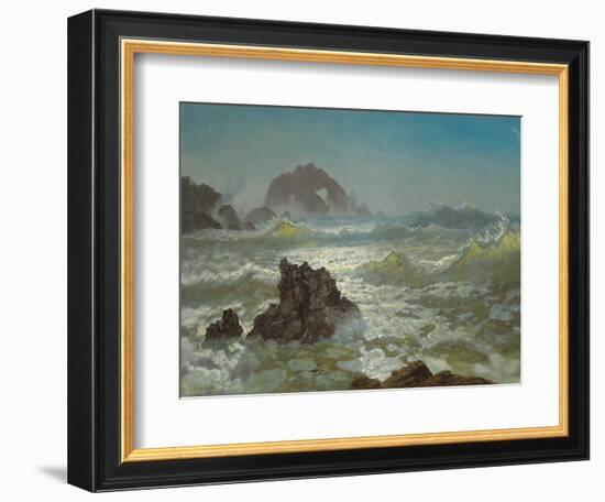 Seal Rock, California, C.1872 (Oil on Paper Laid down on Canvas)-Albert Bierstadt-Framed Giclee Print