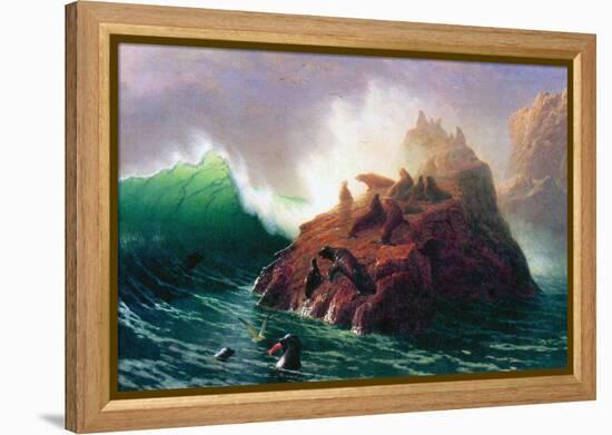 Seal Rock, California-Albert Bierstadt-Framed Stretched Canvas