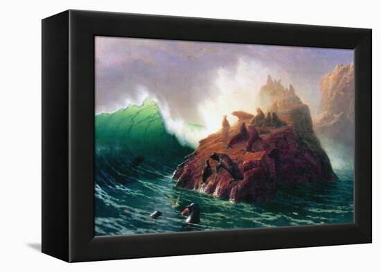 Seal Rock, California-Albert Bierstadt-Framed Stretched Canvas