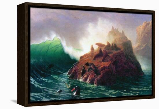 Seal Rock, California-Albert Bierstadt-Framed Stretched Canvas