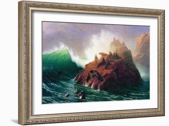 Seal Rock, California-Albert Bierstadt-Framed Art Print