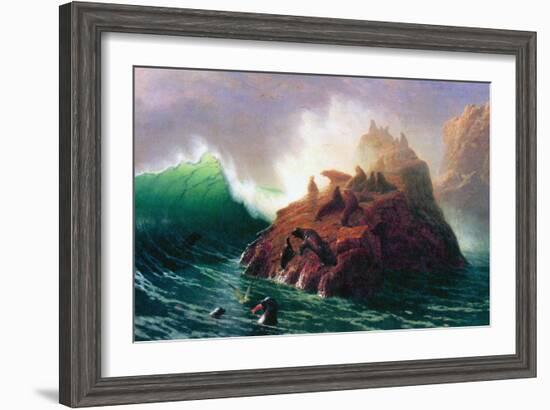 Seal Rock, California-Albert Bierstadt-Framed Art Print