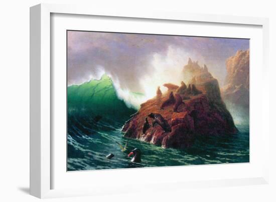 Seal Rock, California-Albert Bierstadt-Framed Art Print