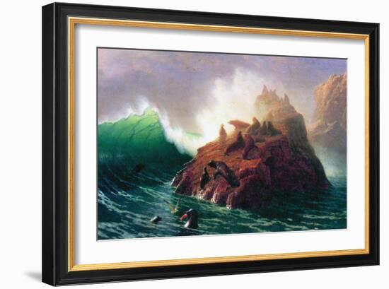 Seal Rock, California-Albert Bierstadt-Framed Art Print