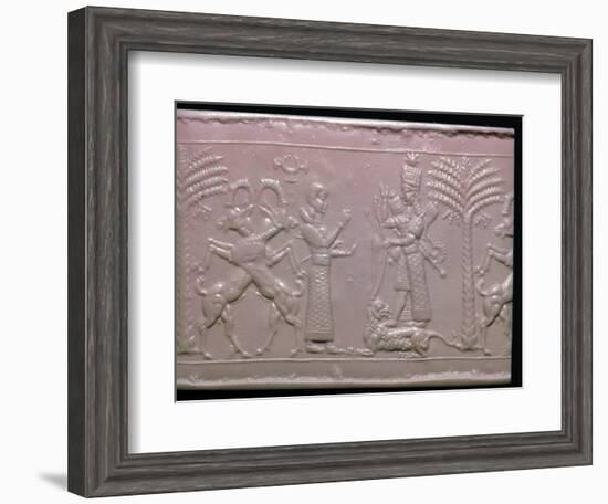 Seal showing the goddess Ishtar, Neo-Assyrian, c720-c700 BC. Artist: Unknown-Unknown-Framed Giclee Print