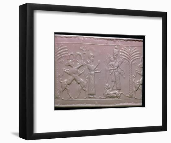 Seal showing the goddess Ishtar, Neo-Assyrian, c720-c700 BC. Artist: Unknown-Unknown-Framed Giclee Print