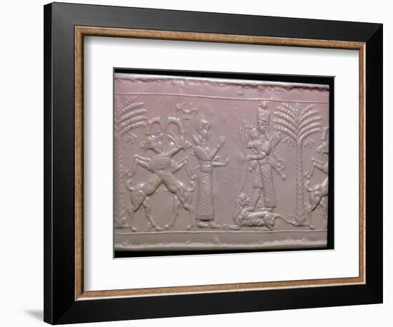 Seal showing the goddess Ishtar, Neo-Assyrian, c720-c700 BC. Artist: Unknown-Unknown-Framed Giclee Print