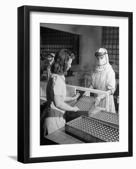 Sealed Vials of Penicillin Being Passed from the Sterile Production Room to Packaging Room-Fritz Goro-Framed Photographic Print