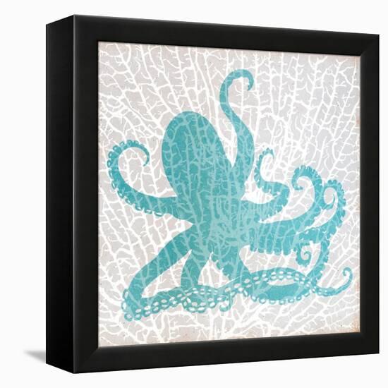 Sealife on Coral V-Julie DeRice-Framed Stretched Canvas