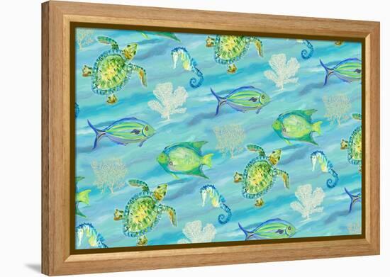 Sealife Rectangle I-Julie DeRice-Framed Stretched Canvas