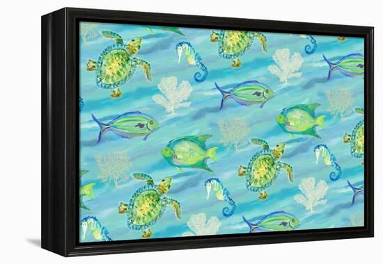 Sealife Rectangle I-Julie DeRice-Framed Stretched Canvas