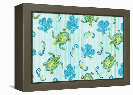 Sealife Rectangle III-Julie DeRice-Framed Stretched Canvas