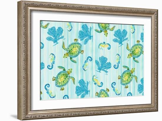 Sealife Rectangle III-Julie DeRice-Framed Art Print