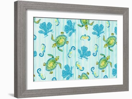 Sealife Rectangle III-Julie DeRice-Framed Art Print