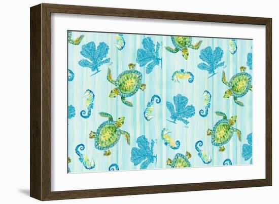 Sealife Rectangle III-Julie DeRice-Framed Art Print