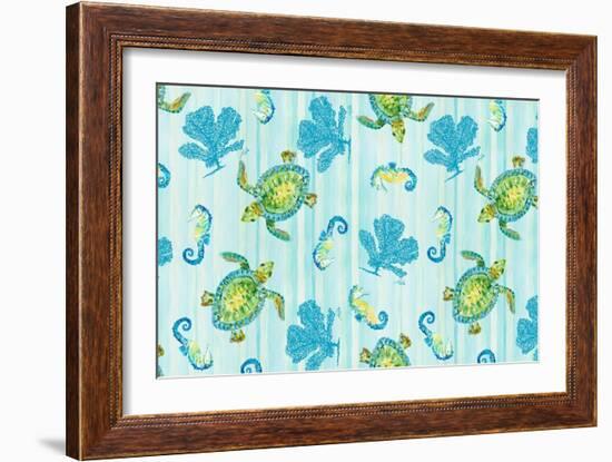 Sealife Rectangle III-Julie DeRice-Framed Art Print