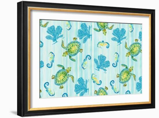 Sealife Rectangle III-Julie DeRice-Framed Art Print