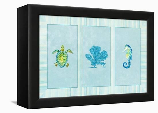 Sealife Rectangle IV-Julie DeRice-Framed Stretched Canvas