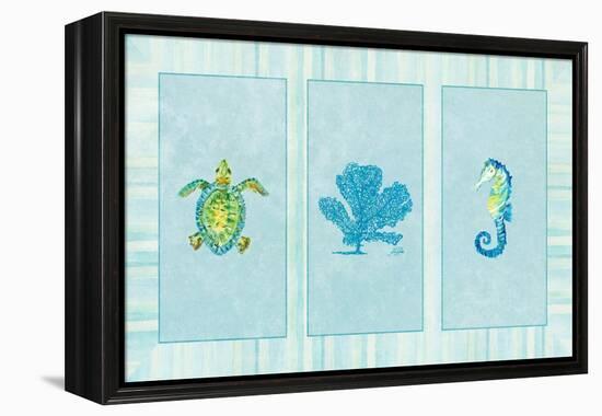 Sealife Rectangle IV-Julie DeRice-Framed Stretched Canvas