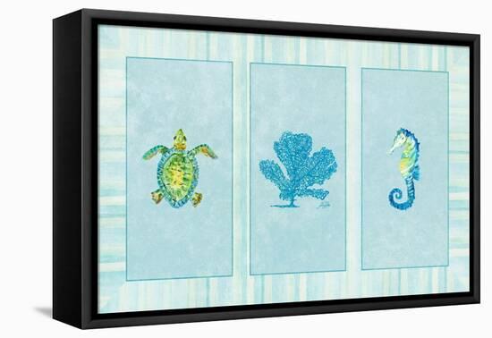 Sealife Rectangle IV-Julie DeRice-Framed Stretched Canvas