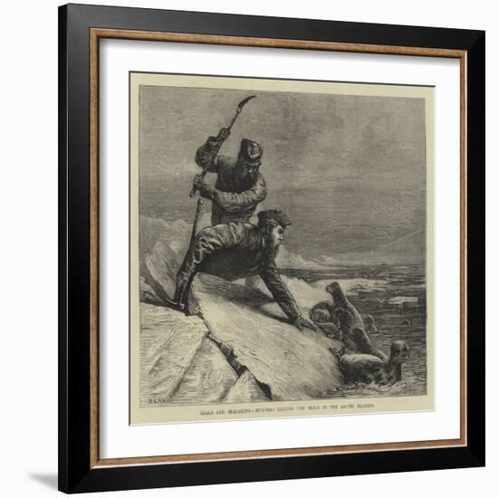 Seals and Sealskins, Hunters Killing the Seals in the Arctic Regions-Samuel Edmund Waller-Framed Giclee Print