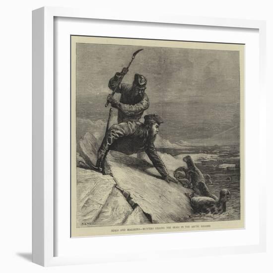 Seals and Sealskins, Hunters Killing the Seals in the Arctic Regions-Samuel Edmund Waller-Framed Giclee Print