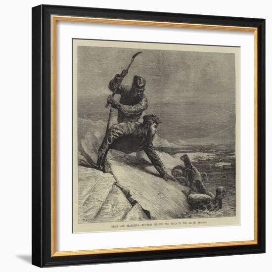 Seals and Sealskins, Hunters Killing the Seals in the Arctic Regions-Samuel Edmund Waller-Framed Giclee Print